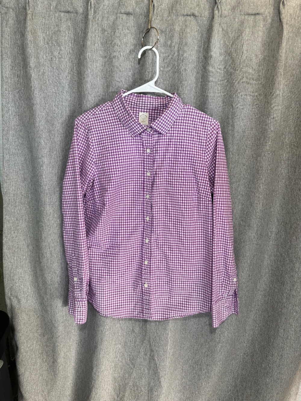 J. Crew "The Perfect Shirt" Purple Gingham Button Down - Size 8